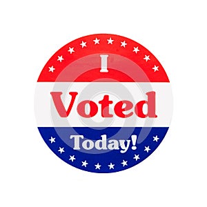 I voted today sticker with clipping path