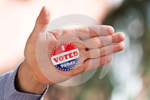 I voted today sticker for presidential election