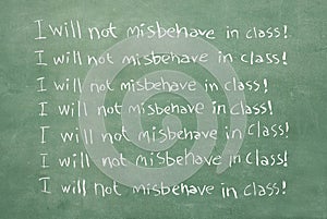 I will not misbehave in class!