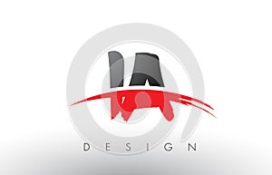 IA I A Brush Logo Letters with Red and Black Swoosh Brush Front photo