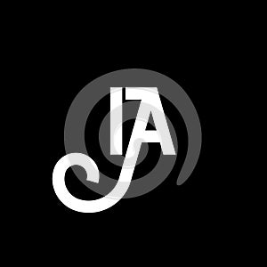 IA letter logo design on black background. IA creative initials letter logo concept. ia letter design. IA white letter design on