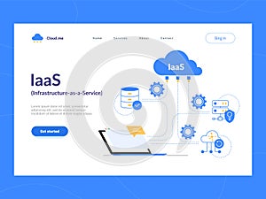 IaaS: Infrastructure as a Service first screen. Flexible cloud computing model. Virtual data center resources on demand.