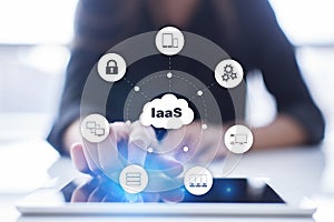 IaaS, Infrastructure as a Service. Internet and networking concept.