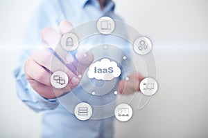 IaaS, Infrastructure as a Service. Internet and networking concept.
