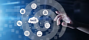 IaaS - Infrastructure as a service, networking and application platform. Internet and technology concept