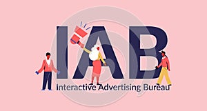 IAB interactive advertising bureau. Marketing information business and promotion of services.