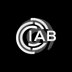 IAB letter logo design on black background. IAB creative initials letter logo concept. IAB letter design photo