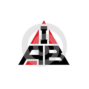 IAB triangle letter logo design with triangle shape. IAB triangle logo design monogram. IAB triangle vector logo template with red photo