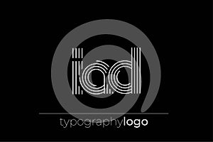 IAD modern geometric typography logo