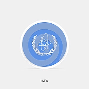 IAEA round flag icon with shadow