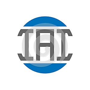 IAI letter logo design on white background. IAI creative initials circle logo concept. IAI letter design photo
