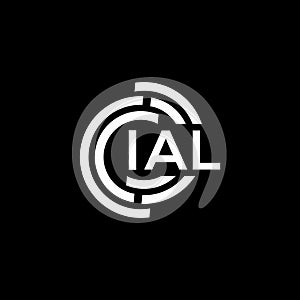 IAL letter logo design on black background. IAL creative initials letter logo concept. IAL letter design photo