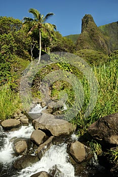 Iao Needle from downstream, Maui Hawaii