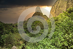 Iao Valley State Park Maui at sunset