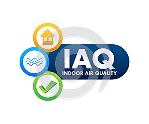 IAQ - Indoor Air Quality. Ventilation system. Vector stock illustration. photo