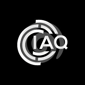 IAQ letter logo design on black background. IAQ creative initials letter logo concept. IAQ letter design