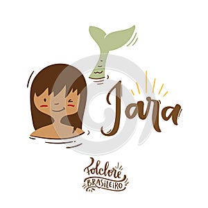 Iara. Yara. Fantastic Creature of  Brazilian Folklore. Water-nymph.