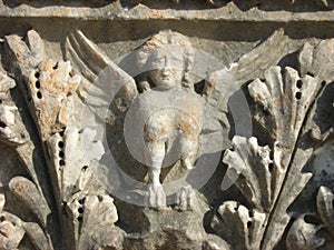Iassos Ancient city, architrave with mythical creature