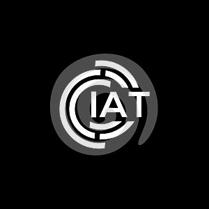 IAT letter logo design on black background. IAT creative initials letter logo concept. IAT letter design photo