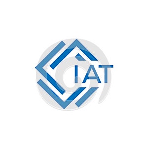 IAT letter logo design on white background. IAT creative circle letter logo concept. IAT letter design.IAT letter logo design on photo