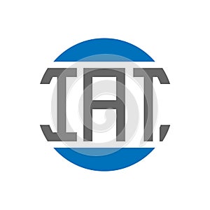 IAT letter logo design on white background. IAT creative initials circle logo concept. IAT letter design photo