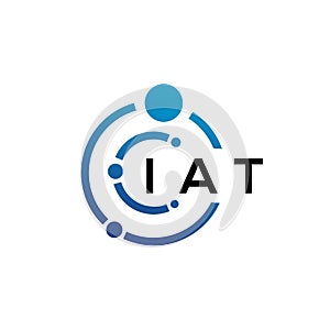 IAT letter technology logo design on white background. IAT creative initials letter IT logo concept. IAT letter design photo