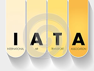 IATA - International Air Transport Association acronym, concept background