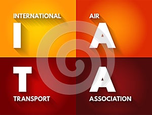 IATA - International Air Transport Association acronym, concept background