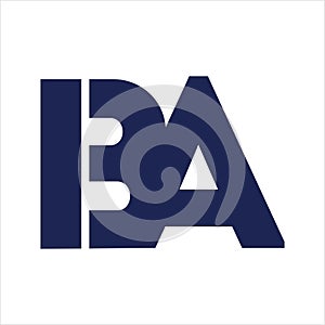 IBA, BA initials letter company logo