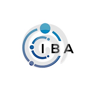 IBA letter technology logo design on white background. IBA creative initials letter IT logo concept. IBA letter design