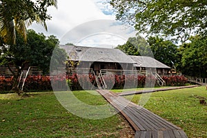 Iban longhouse Sarawak Culture village.