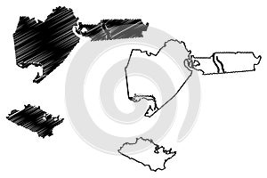 Iberia County, Louisiana U.S. county, United States of America, USA, U.S., US map vector illustration, scribble sketch Iberia photo