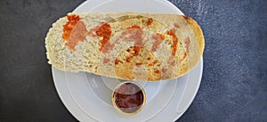 Iberian cachuela bread toast photo