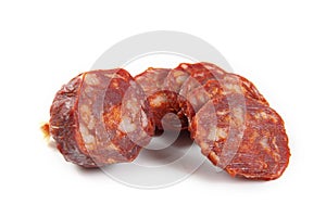 Iberian chorizo sliced photo