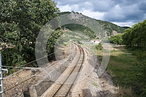 Iberian gauge railway track photo