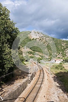 Iberian gauge railway track photo