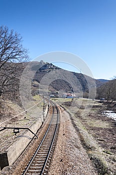 Iberian gauge railway track photo