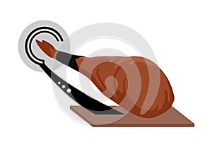 Iberian ham in table illustration
