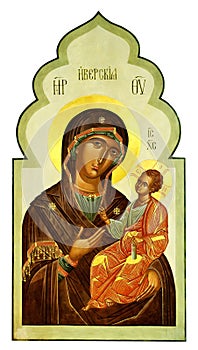 Iberian icon of the Mother of God and Jesus Christ photo