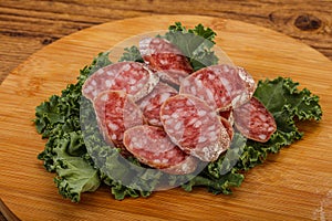 Iberian pork Fuet sausage slices