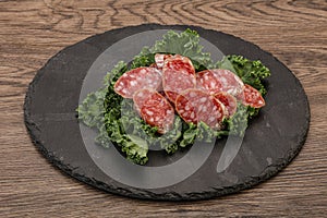 Iberian pork Fuet sausage slices