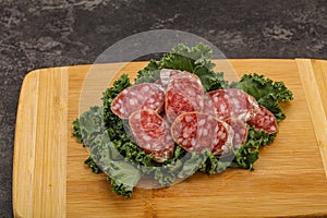 Iberian pork Fuet sausage slices