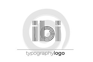 IBI modern geometric typography logo