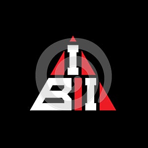IBI triangle letter logo design with triangle shape. IBI triangle logo design monogram. IBI triangle vector logo template with red