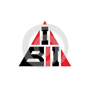 IBI triangle letter logo design with triangle shape. IBI triangle logo design monogram. IBI triangle vector logo template with red