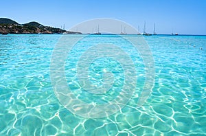 Ibiza Cala Tarida beach in Balearic Islands