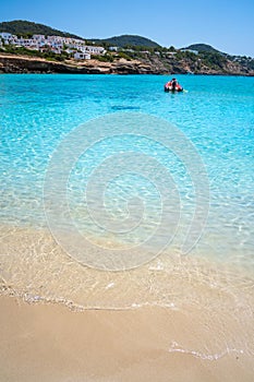 Ibiza Cala Tarida beach in Balearic Islands