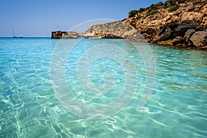 Ibiza Cala Tarida beach in Balearic Islands photo