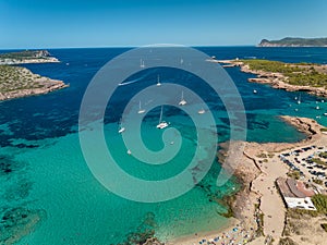 Ibiza Coastline at Cala Bassa in the Summer