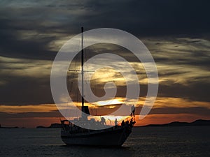 Ibiza Cruising Party Boat at Sunset